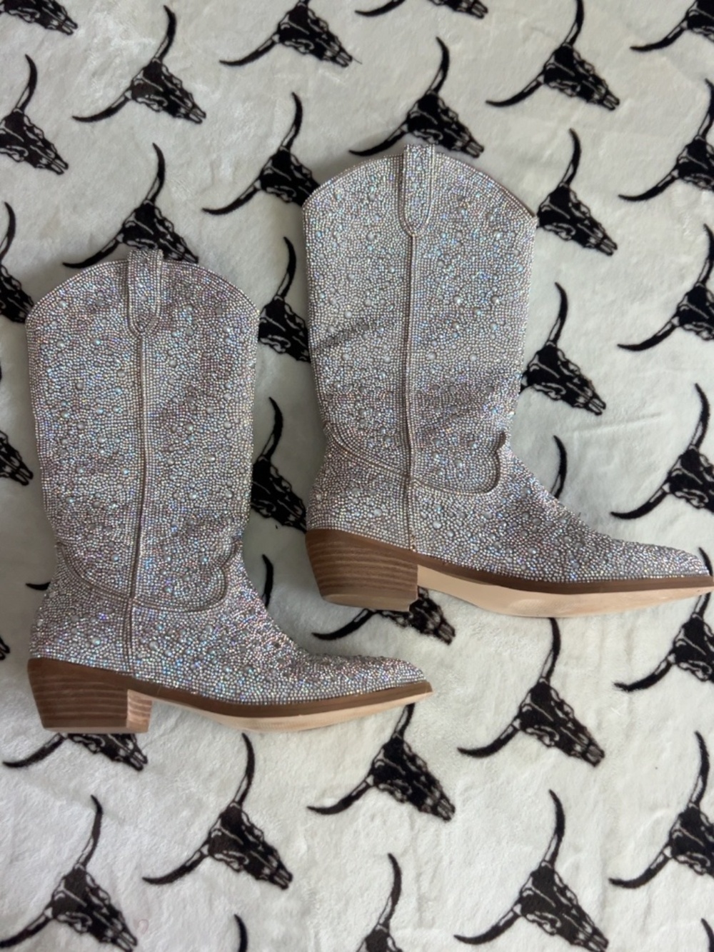 Madden Girl Redford-R Rhinestone Western Cowboy Boots Size 8.5